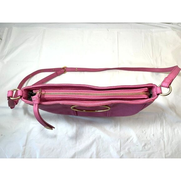Foley & Corinna Rose Pink Faux Leather Limelight City Crescent Handbag - Picture 14 of 14